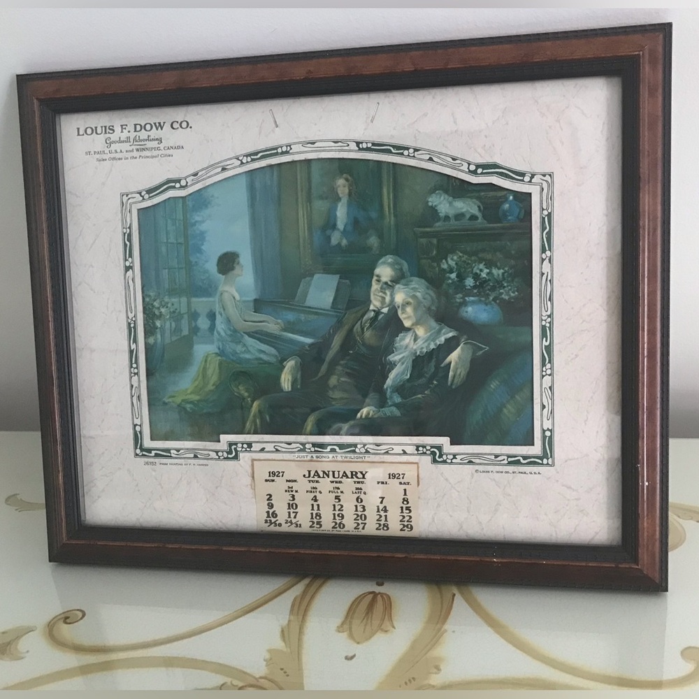 Vintage Goodwill Advertising Calendar Jan 1927 Louis F Dow Co